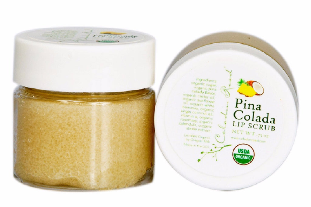 Certified Organic Pina Colada Lip Scrub- Celadon Road- www.celadonroad.com