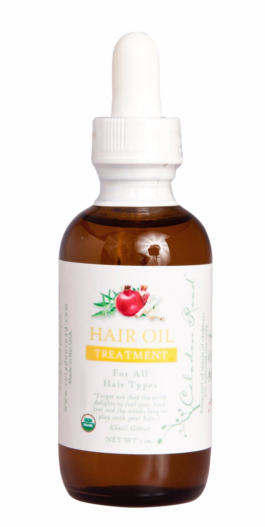 Certified Organic Hair Oil- Celadon Road- www.celadonroad.com