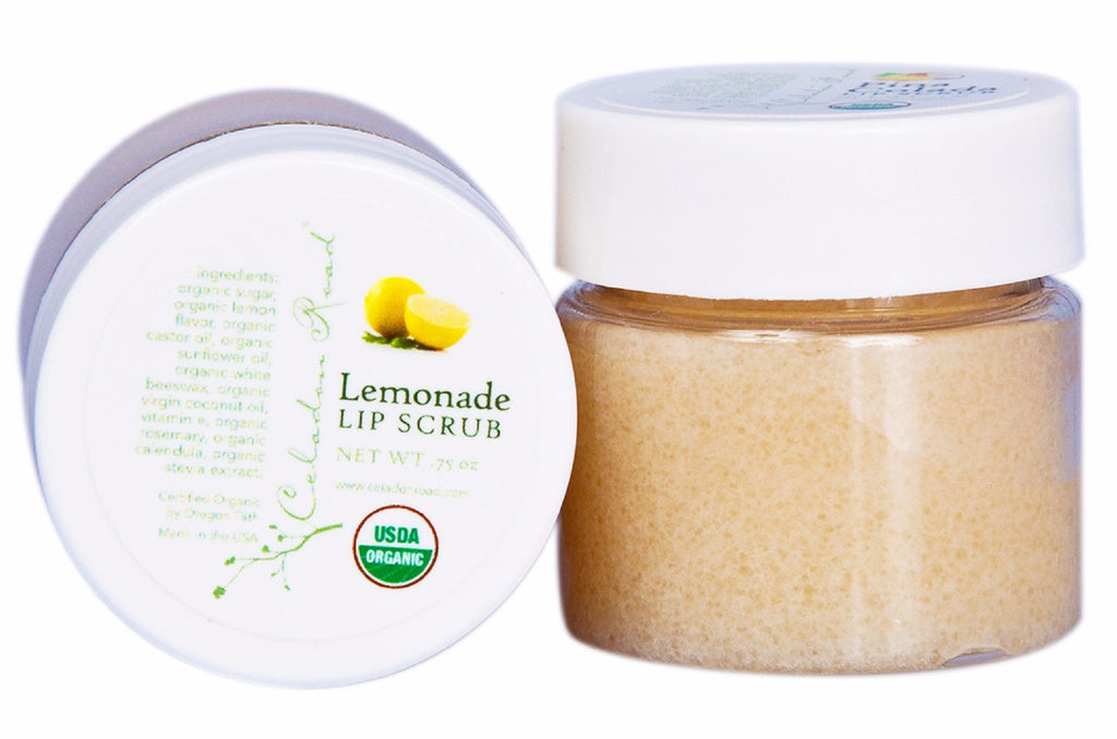 Certified Organic Lemonade Lip Scrub- Celadon Road- www.celadonroad.com
