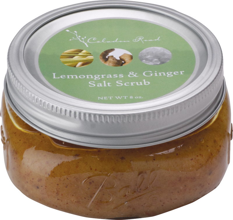 Lemongrass Ginger Salt Scrub- Celadon Road- www.celadonroad.com